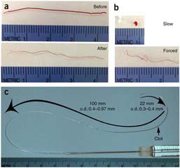 Clot and PE50 tubing